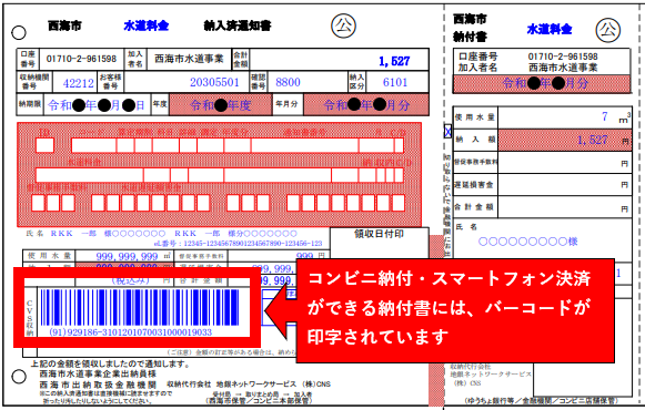 バーコード納付書