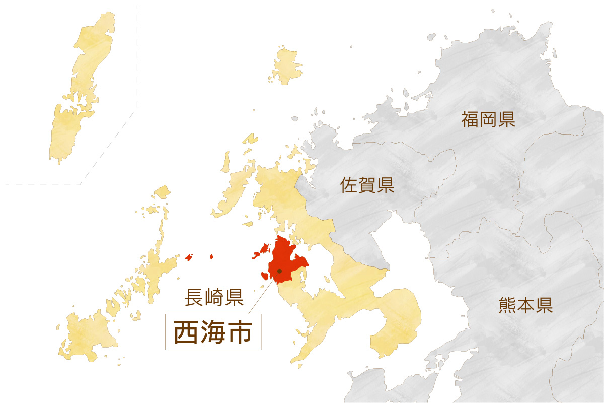 長崎県西海市の地図